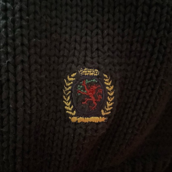 Tommy Hilfiger Size L Red, White and Navy Blue Sweater - Picture 5 of 7